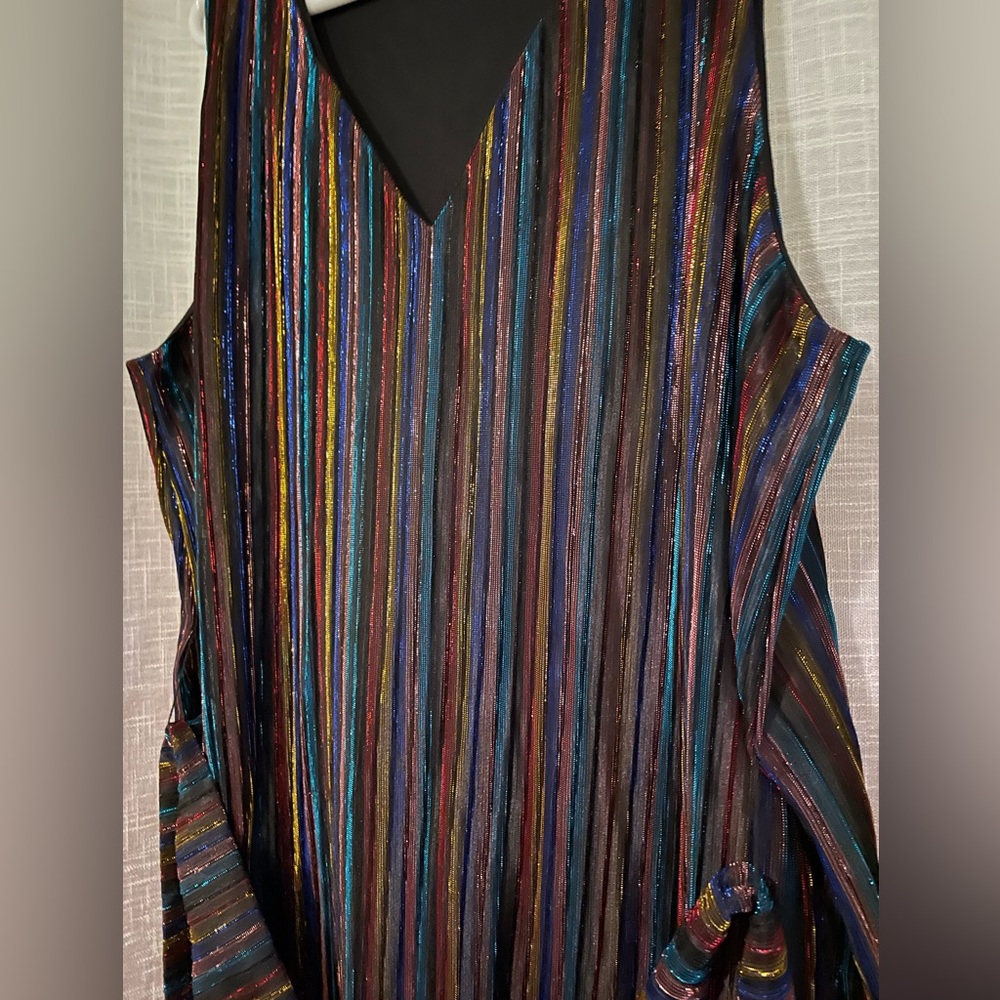 Gorgeous ‘dark rainbow’ striped dress